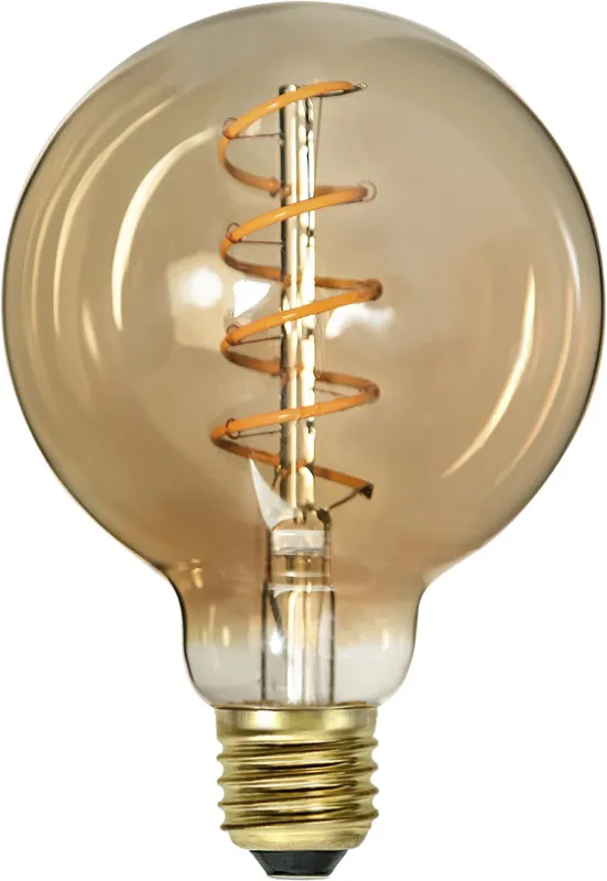 Żarówka LED AMBER SPIRAL G95 E27 3,1W 2000K ściemnialna Ra90 — zdjęcie 3