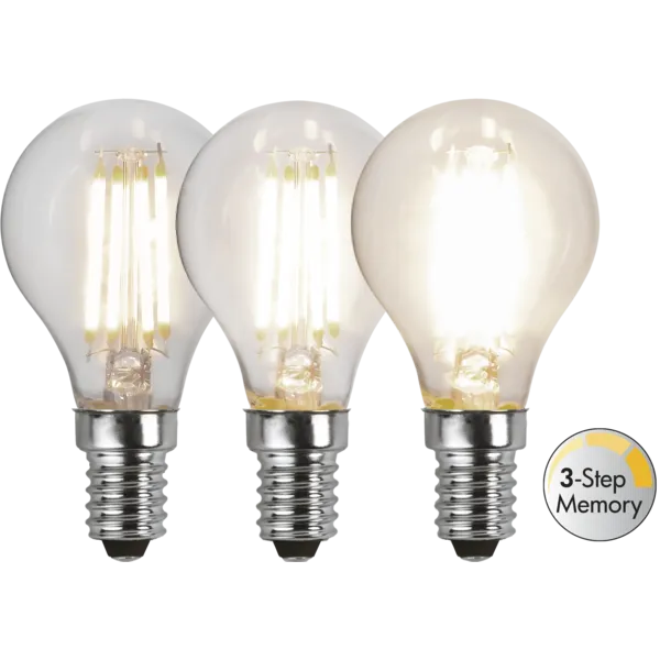 Żarówka LED E14 4,2W P45 CLEAR FILAMENT 3000k 3-stopnie mocy — zdjęcie 2