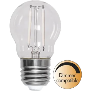Żarówka LED E27 2,5W G45 CLEAR WHITE FILAMENT 2700k ściemniana