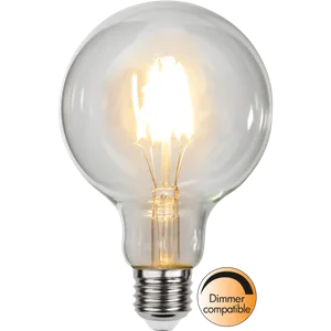 Żarówka LED E27 4,7W G95 CLEAR FILAMENT 2700k Biała ciepła ściemniana