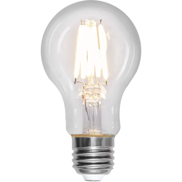 Żarówka LED E27 7W A60 CLEAR WHITE FILAMENT 2700k ściemniana — zdjęcie 2