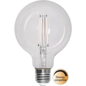 Żarówka LED E27 7W G95 CLEAR WHITE FILAMENT 2700k ściemniana