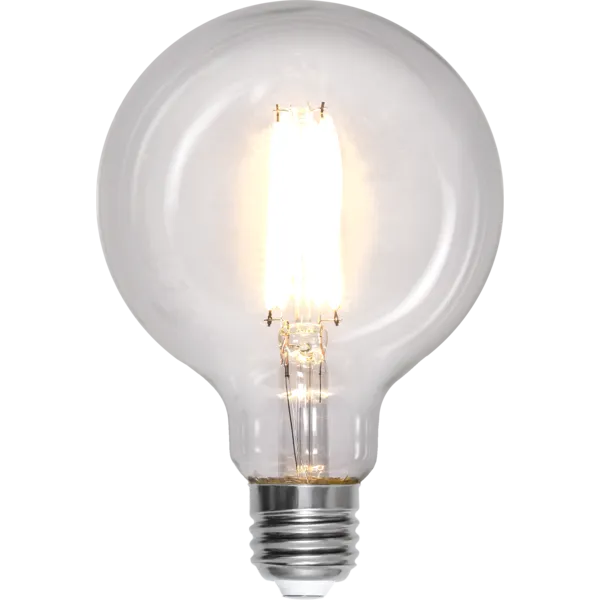 Żarówka LED E27 7W G95 CLEAR WHITE FILAMENT 2700k ściemniana — zdjęcie 2