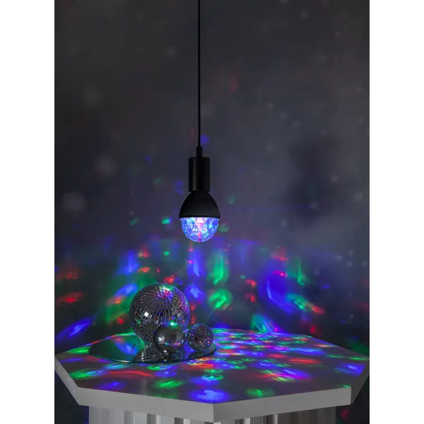 Żarówka LED PARTY DISCO RGB E27 3W dyskotekowa czarna — zdjęcie 4