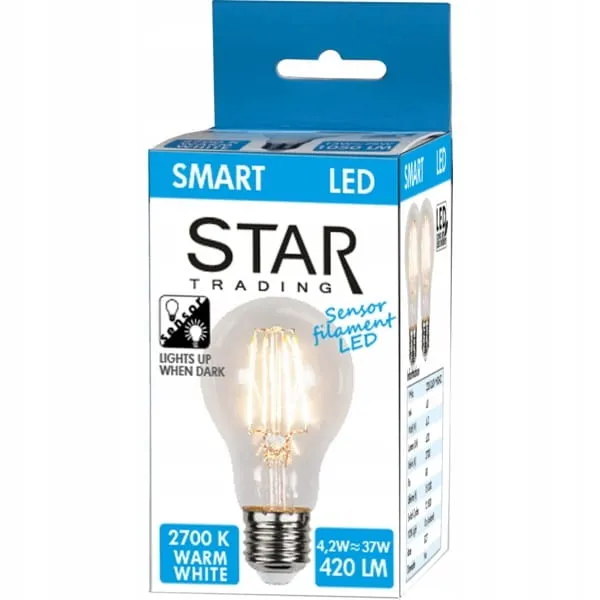 Żarówka LED SENSOR E27 A60 4,2W 2700k z czujnikiem zmierzchu — zdjęcie 2