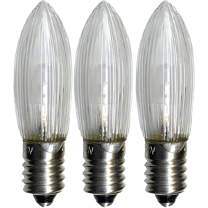Zestaw 3x żarówka LED do świecznika adwentowego E10 0,2W 10-55V AC 2100K Biała ciepła