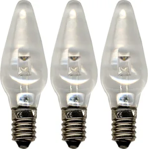 Zestaw 3x żarówka LED do świecznika adwentowego E10 0,2W 10-55V AC 2100K Biała ciepła
