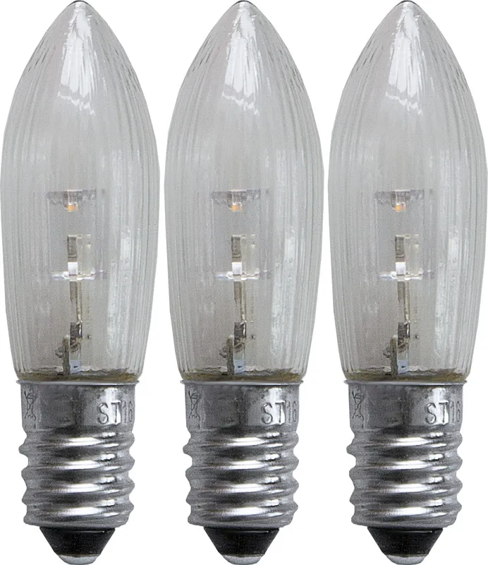 Zestaw 3x żarówka LED do świecznika adwentowego E10 0,2W 10-55V AC 2100K  Biała ciepła — zdjęcie 2