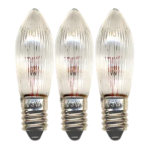 Zestaw 3x żarówka do świecznika adwentowego E10 3W 23V AC