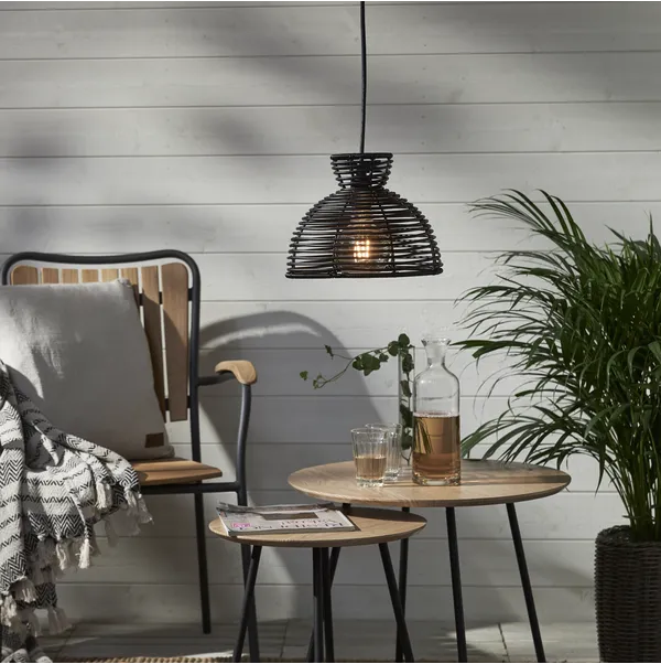Klosz ogrodowy rattanowy lampa 26 cm RUNDE — zdjęcie 2