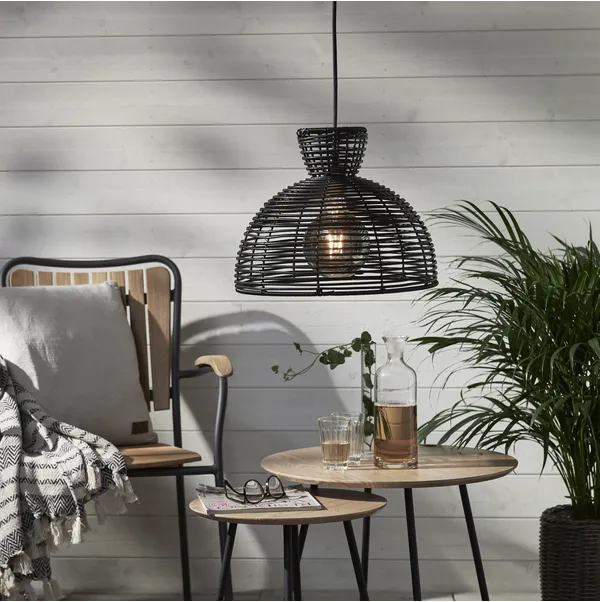 Klosz ogrodowy rattanowy lampa 37,5 cm RUNDE — zdjęcie 2