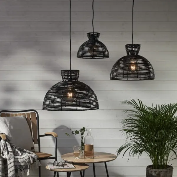 Klosz ogrodowy rattanowy lampa 37,5 cm RUNDE — zdjęcie 3