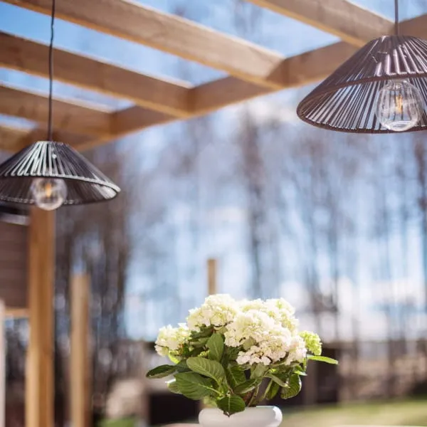 Klosz rattanowy czarny 25 cm do girland świetlnych i lamp VIDE IP44 — zdjęcie 6