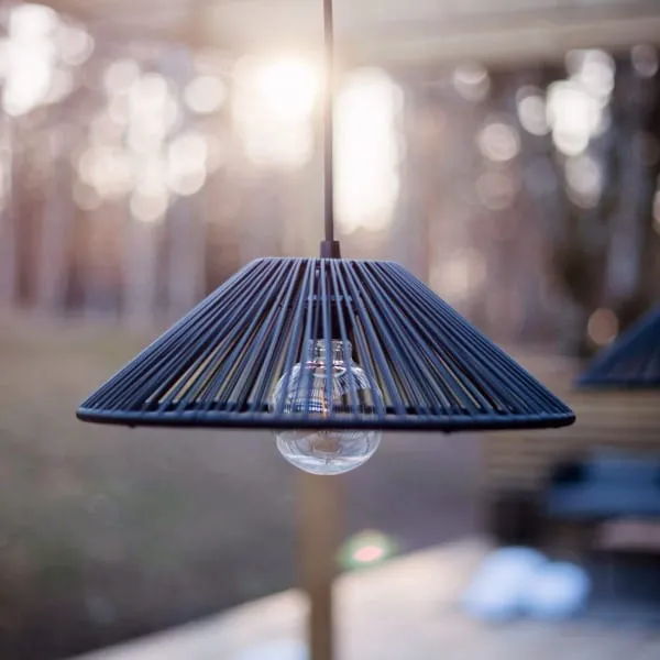 Klosz rattanowy czarny 38 cm do girland świetlnych i lamp VIDE IP44 — zdjęcie 4