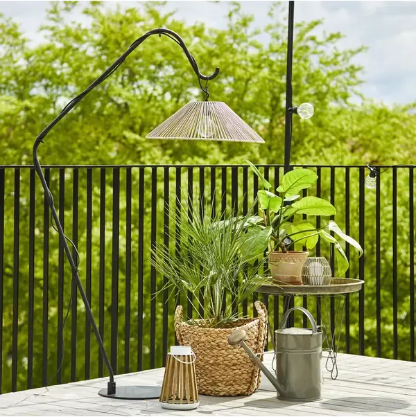Klosz rattanowy czarny 38 cm do girland świetlnych i lamp VIDE IP44 — zdjęcie 7