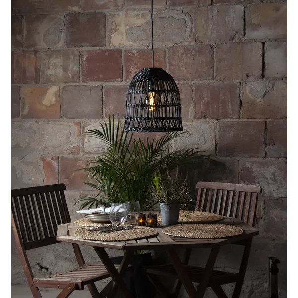 Klosz rattanowy lampa ogrodowa 33 cm wysokości KNUTE IP44 — zdjęcie 3