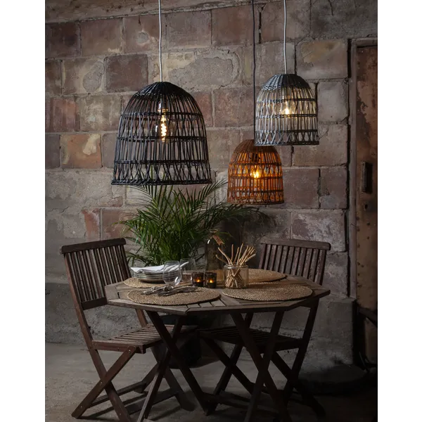 Klosz rattanowy lampa ogrodowa 33 cm wysokości KNUTE IP44 — zdjęcie 12