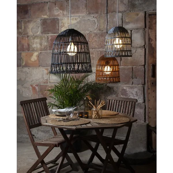 Klosz rattanowy lampa ogrodowa 33 cm wysokości KNUTE IP44 — zdjęcie 13