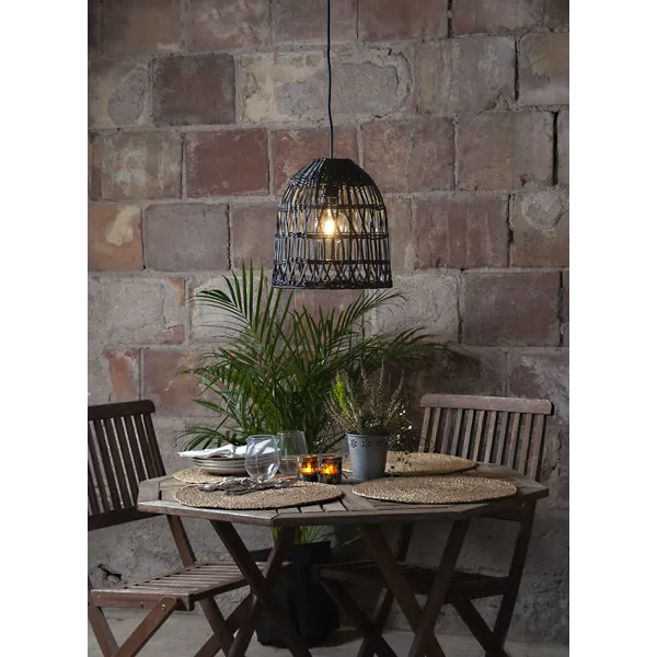 Klosz rattanowy lampa ogrodowa 33 cm wysokości KNUTE IP44 — zdjęcie 4