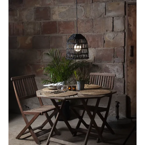 Klosz rattanowy lampa ogrodowa 33 cm wysokości KNUTE IP44 — zdjęcie 5