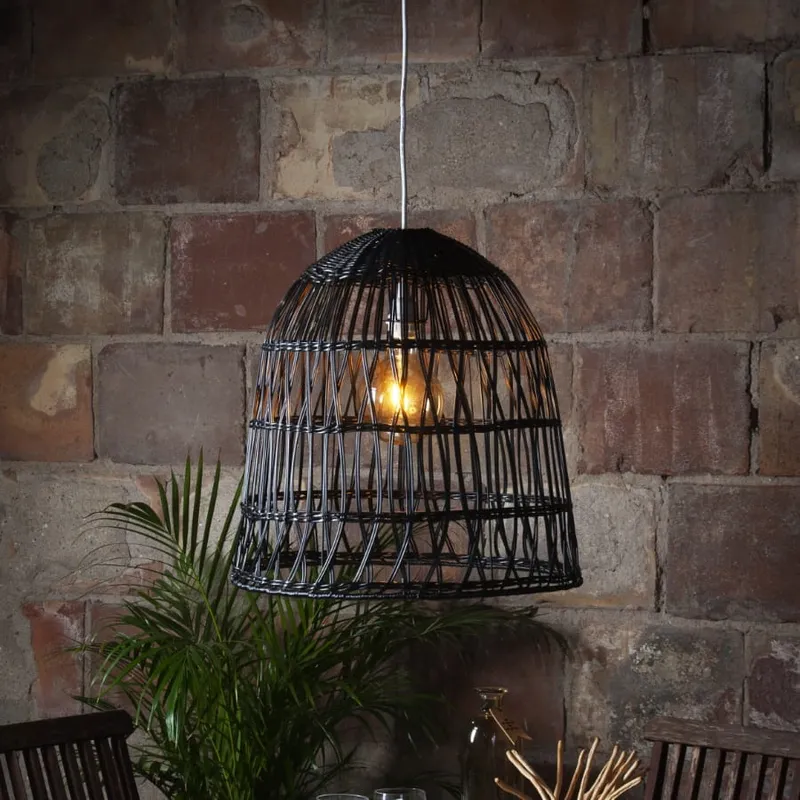 Klosz rattanowy lampa ogrodowa 50 cm wysokości KNUTE IP44 — zdjęcie 2