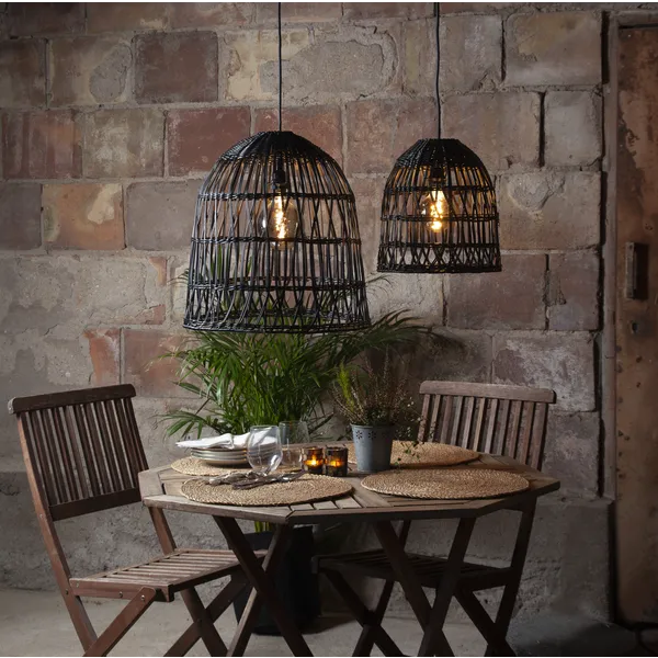 Klosz rattanowy lampa ogrodowa 50 cm wysokości KNUTE IP44 — zdjęcie 3