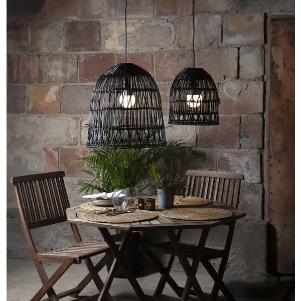 Klosz rattanowy lampa ogrodowa 50 cm wysokości KNUTE IP44 — zdjęcie 4
