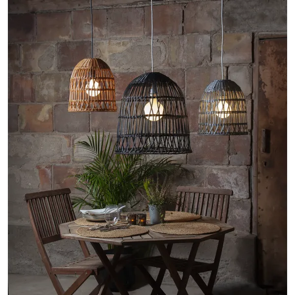 Klosz rattanowy lampa ogrodowa 50 cm wysokości KNUTE IP44 — zdjęcie 8