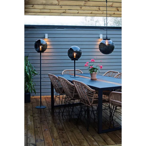 Lampa ogrodowa stojąca 150 cm ORBY dymiony klosz E27 IP44 — zdjęcie 8