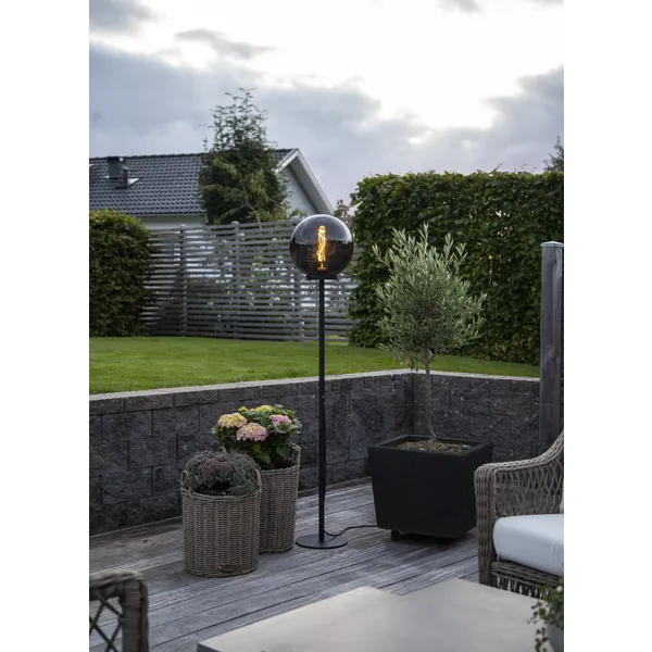 Lampa ogrodowa stojąca 150 cm ORBY dymiony klosz E27 IP44 — zdjęcie 10