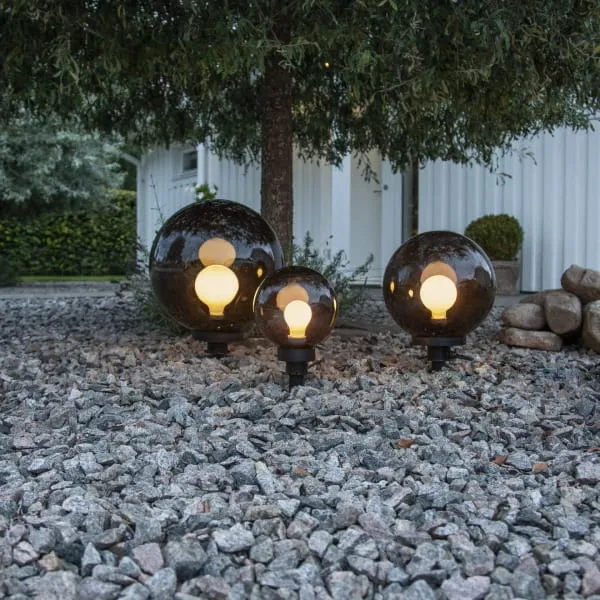 Lampa ogrodowa stojąca i wbijana ORBY dymiony klosz E27 IP44 — zdjęcie 3