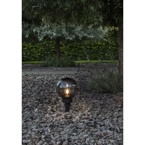Lampa ogrodowa stojąca i wbijana ORBY dymiony klosz E27 IP44 — zdjęcie 4