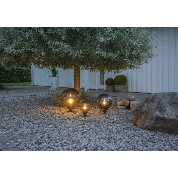 Lampa ogrodowa stojąca i wbijana ORBY dymiony klosz E27 IP44 — zdjęcie 9