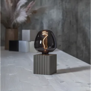 Lampa stołowa drewniana BOX E27 brązowy