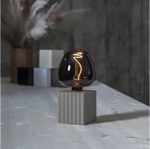 Lampa stołowa drewniana BOX E27 szary