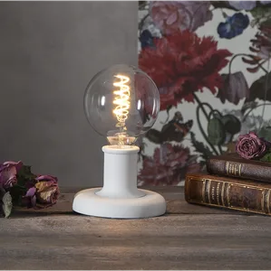 Lampa stołowa drewniana E27 JOJO biały