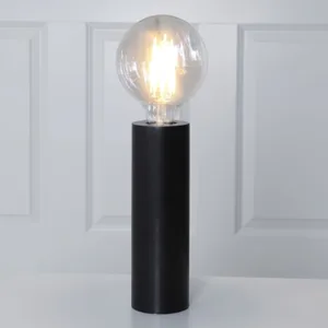 Lampa stołowa drewniana E27 TUB czarny