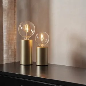 Lampa stołowa metalowa E14 TINY jasny złoty
