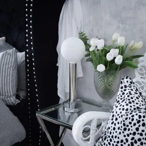 Lampa stołowa metalowa E27 GLANS 3 chrom