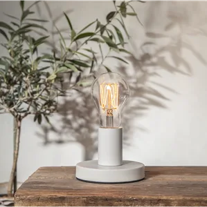 Lampa stołowa metalowa E27 GLANS biały