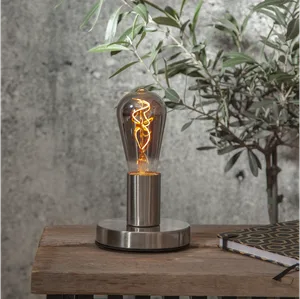 Lampa stołowa metalowa E27 GLANS żelazo szczotkowane