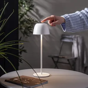 Lampa stołowa ogrodowa LED RONDA akumulatorowa z USB IP54 biała