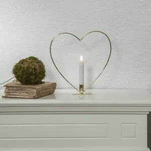Dekoracja stojąca serce ze świecą LED FLAMME HEART 28cm na baterie