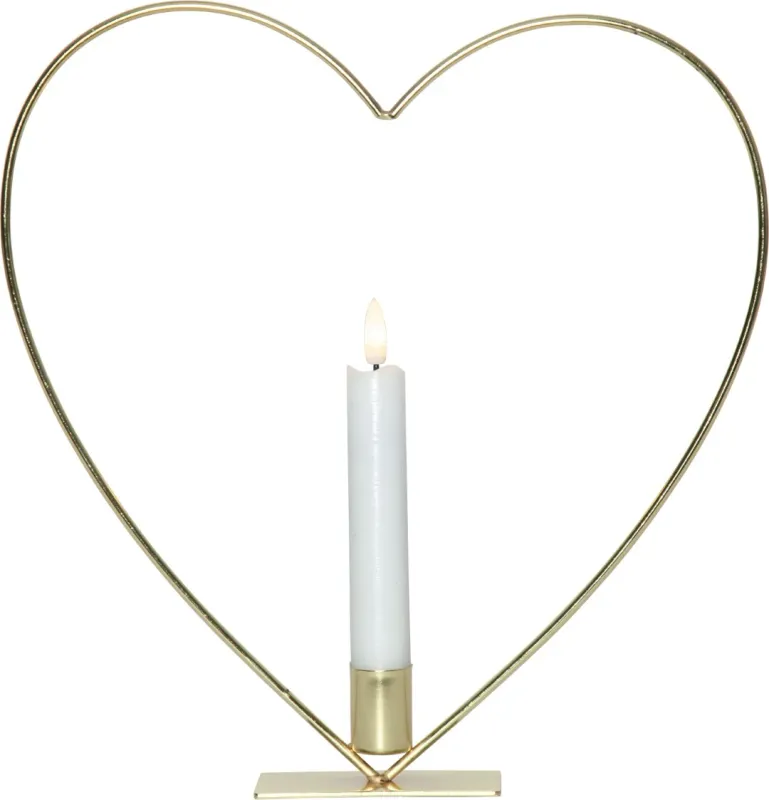Dekoracja stojąca serce ze świecą LED FLAMME HEART 28cm na baterie — zdjęcie 2