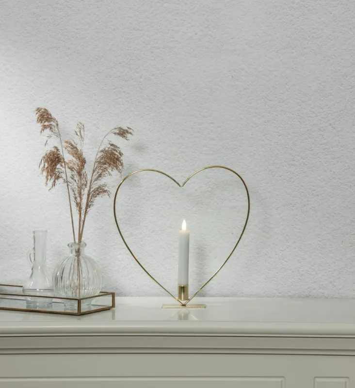 Dekoracja stojąca serce ze świecą LED FLAMME HEART 28cm na baterie — zdjęcie 11