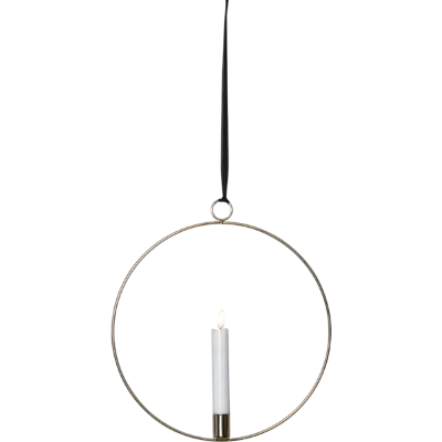 Dekoracja wisząca LED świeca FLAMME RING Mosiądz 28cm na baterie — zdjęcie 2