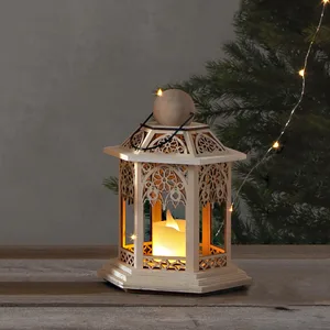 Lampion drewniany Led LACE na baterie