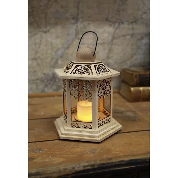 Lampion drewniany Led LACE na baterie — zdjęcie 12