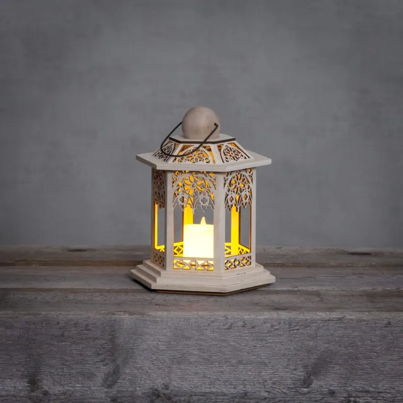 Lampion drewniany Led LACE na baterie — zdjęcie 4