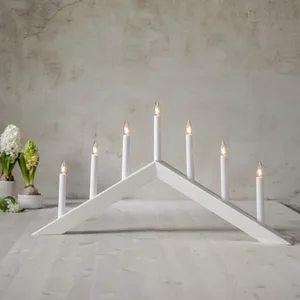Świecznik adwentowy drewniany biały ARROW